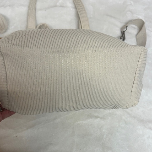 Elegant Cream Corduroy Women's Tote Bag - Picture 4 of 12
